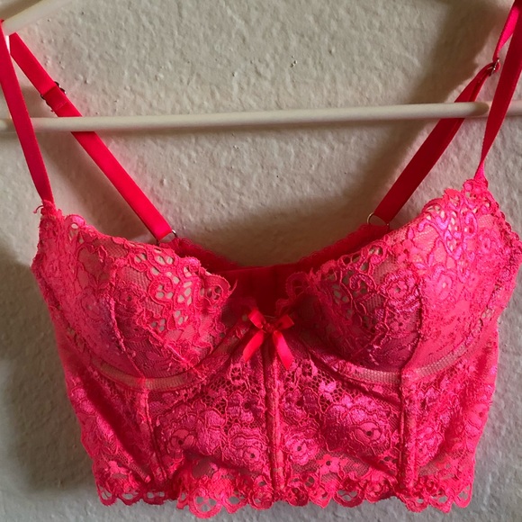 Neon Lacy Bustier Bra Top - Picture 2 of 3